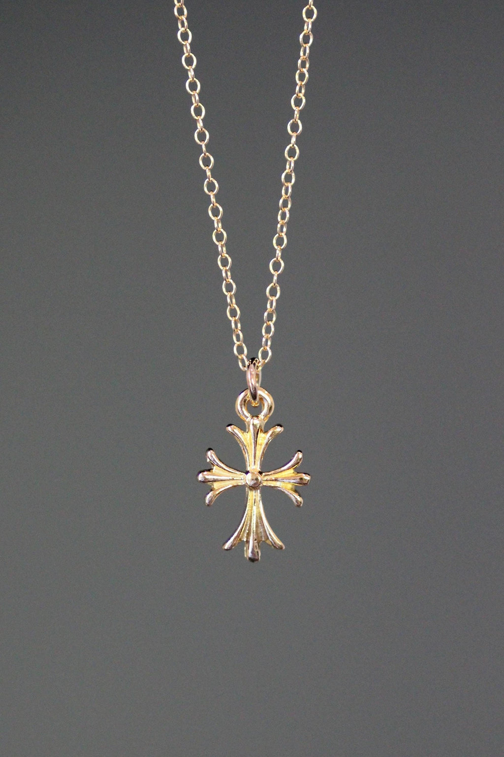 Gold Vermeil Cross Pendant Necklace
