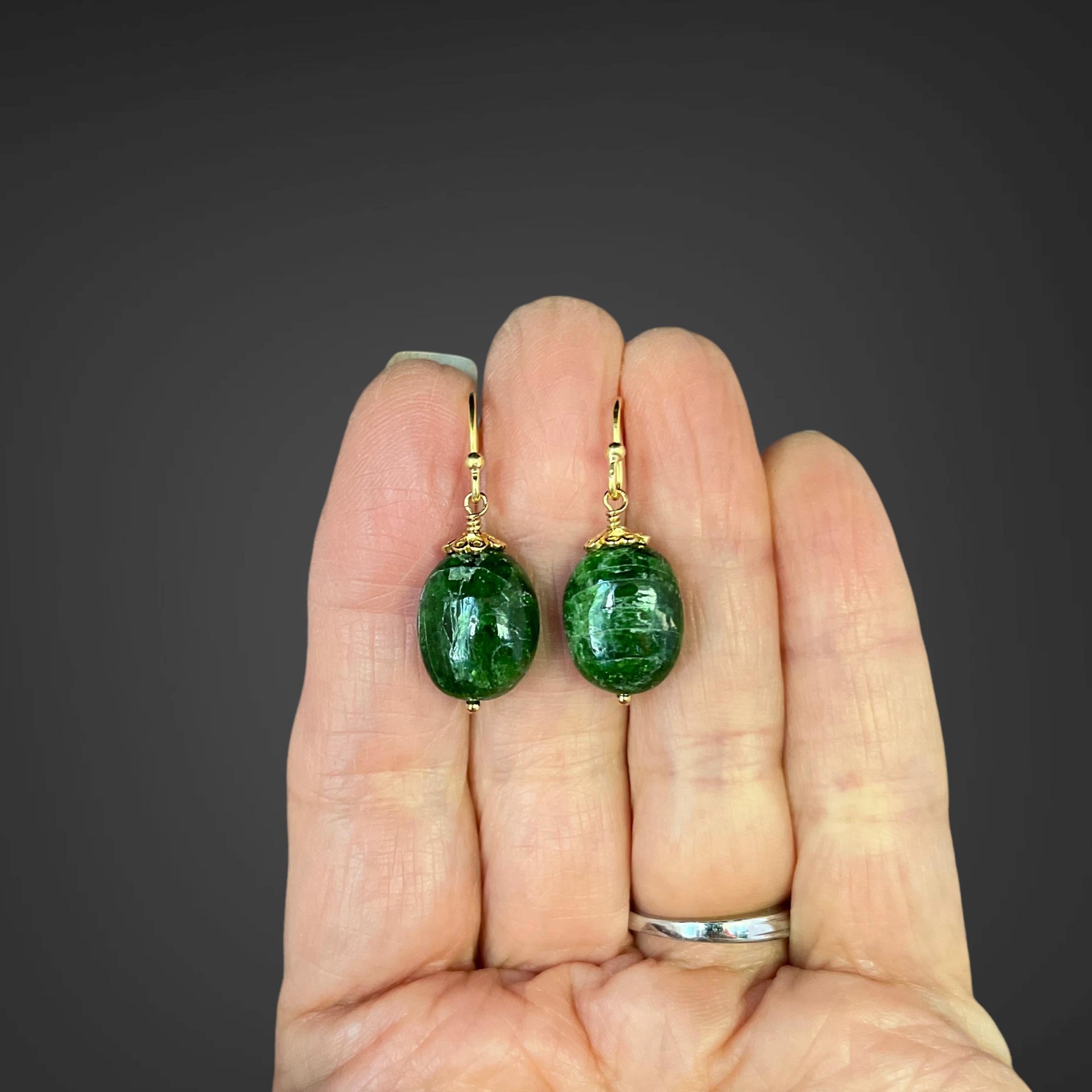 Emerald Green Chrome Diopside Nugget Jewelry Set