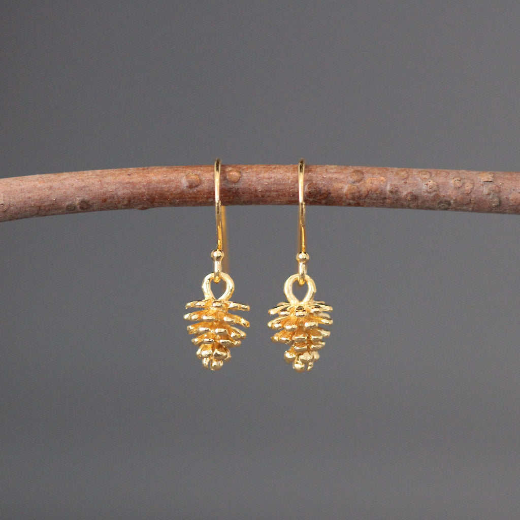 Gold Vermeil Pinecone Dangle Earrings
