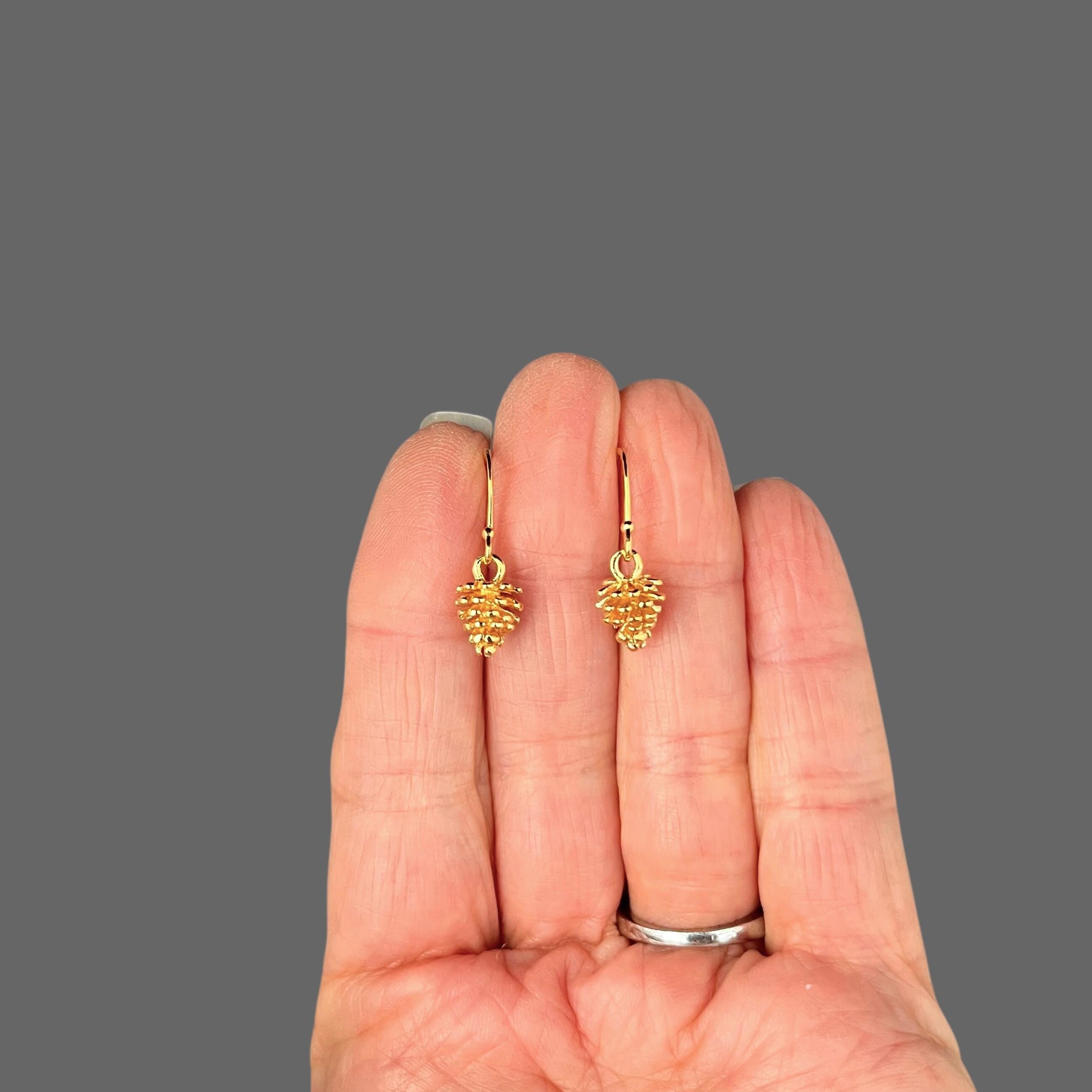 Gold Vermeil Pinecone Dangle Earrings