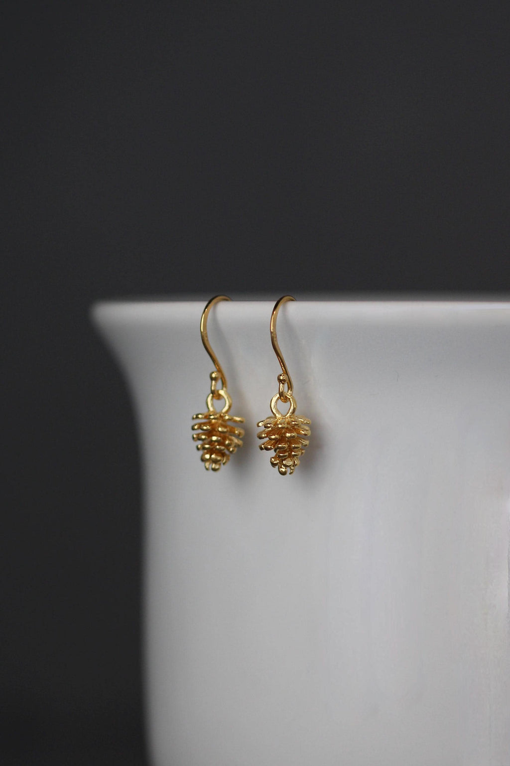 Gold Vermeil Pinecone Dangle Earrings