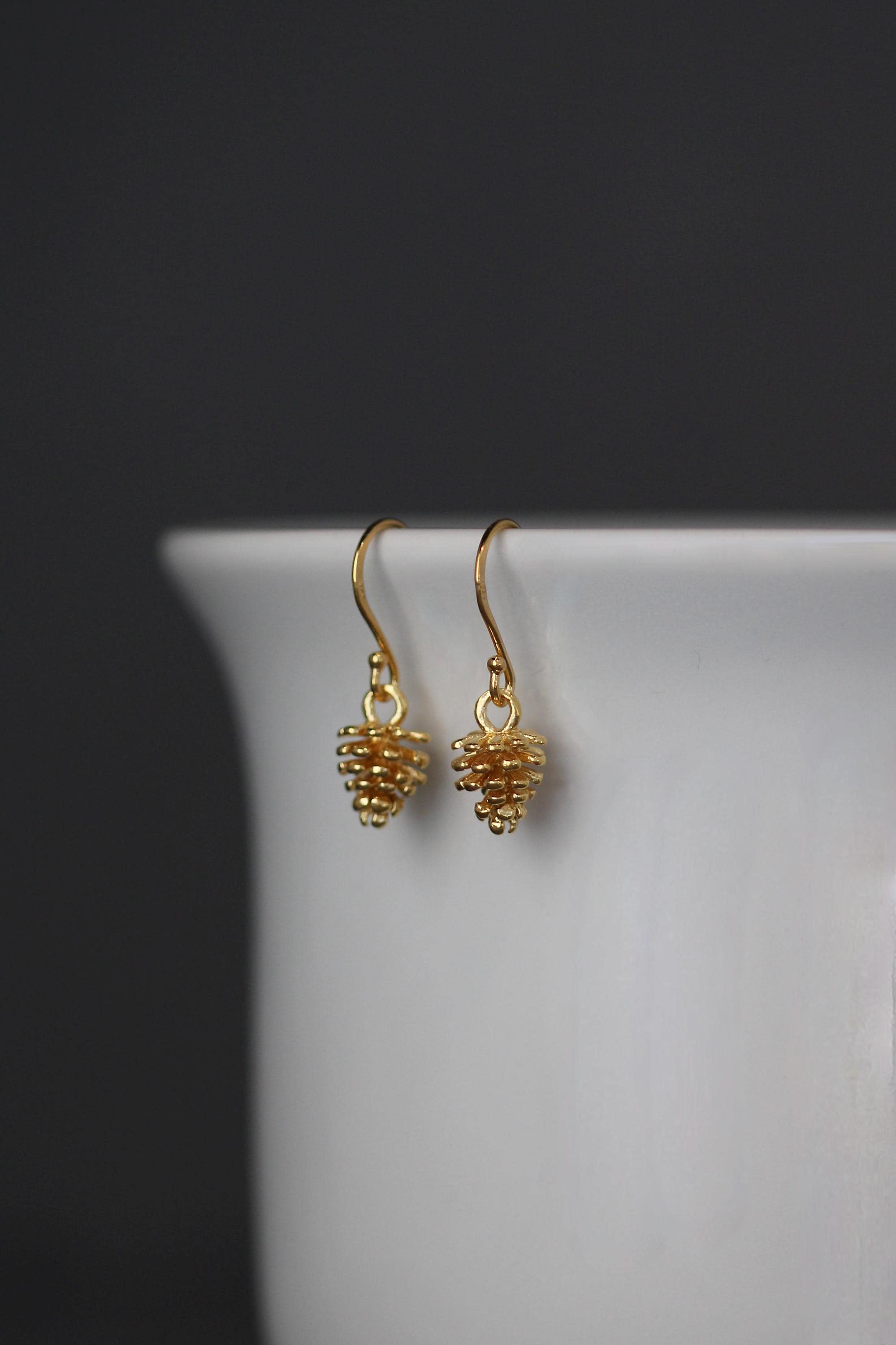 Gold Vermeil Pinecone Dangle Earrings