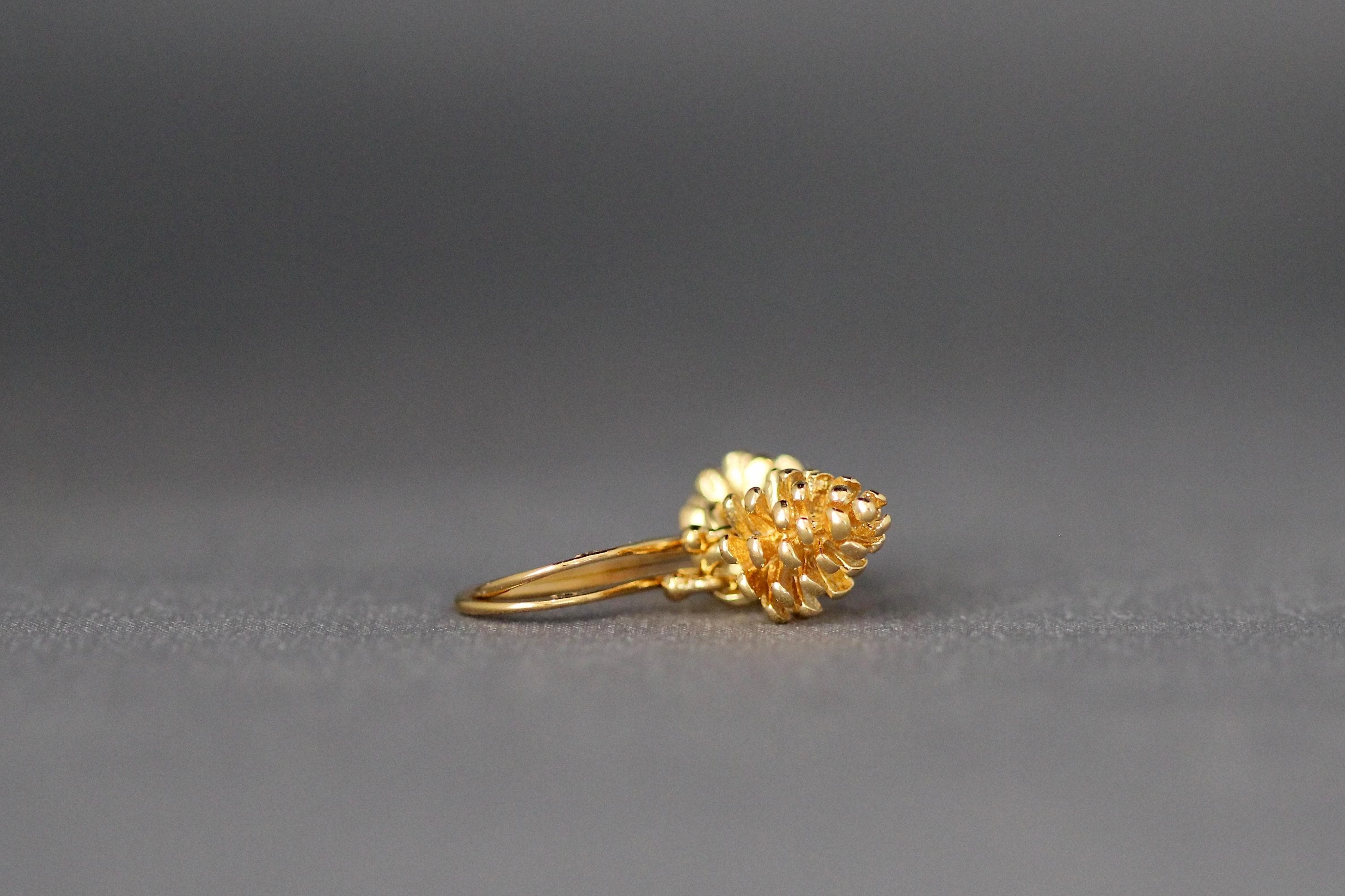 Gold Vermeil Pinecone Dangle Earrings