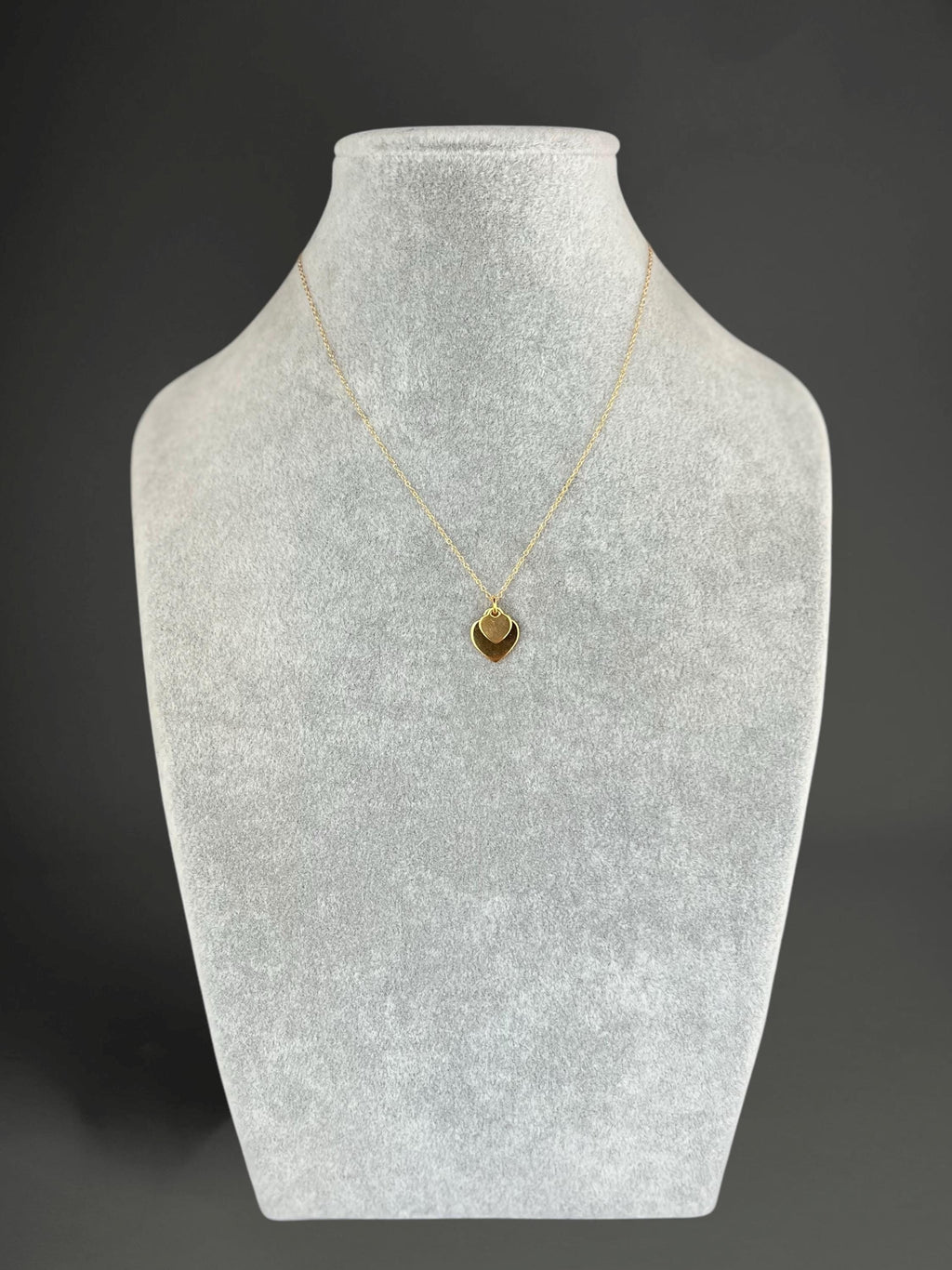 Gold Vermeil Double Heart Pendant Necklace