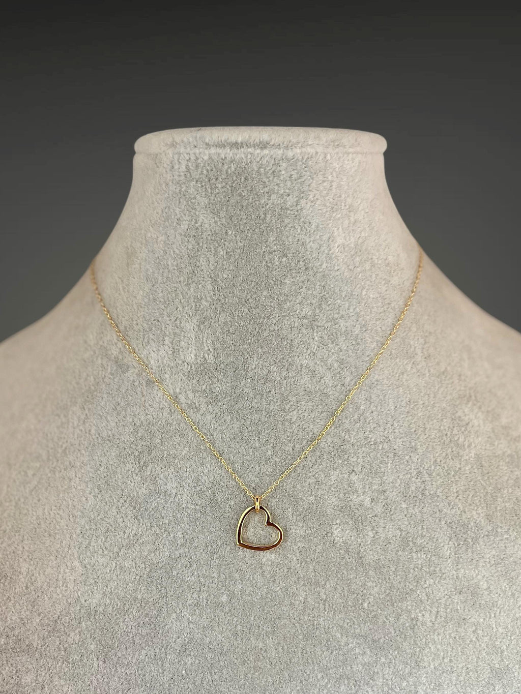 Gold Vermeil Floating Heart Pendant Necklace on Gold Filled Chain