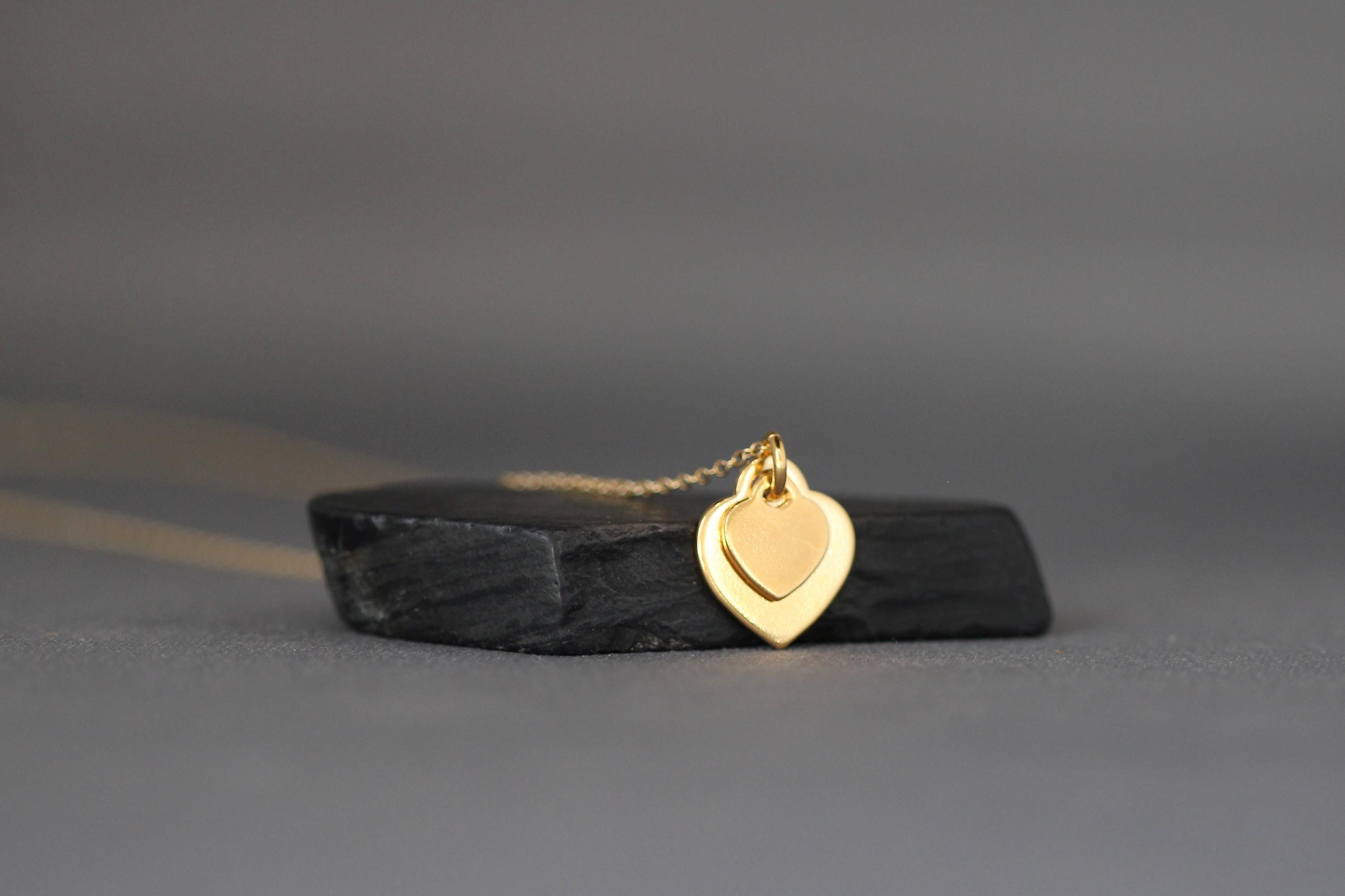 Gold Vermeil Double Heart Pendant Necklace