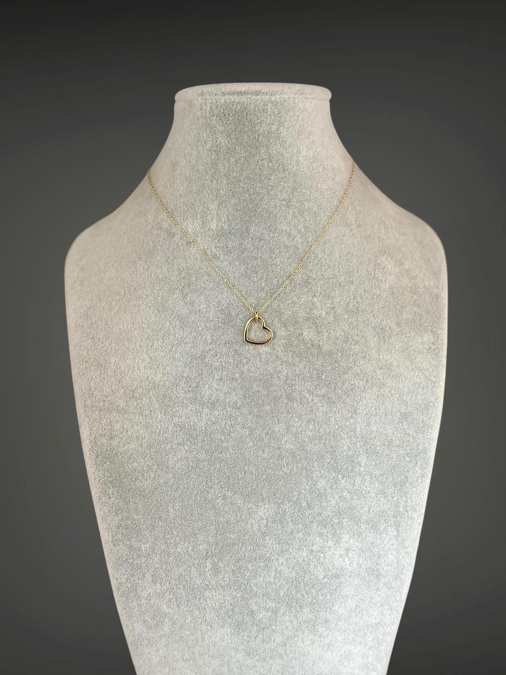 Gold Vermeil Floating Heart Pendant Necklace on Gold Filled Chain