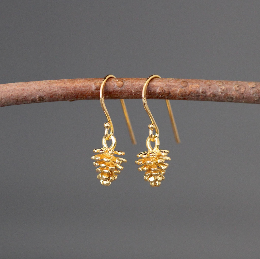 Gold Vermeil Pinecone Dangle Earrings