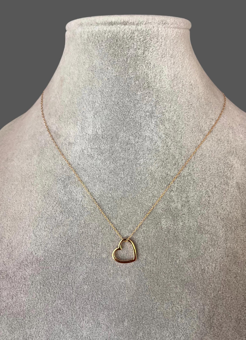 Gold Vermeil Floating Heart Pendant on Gold Filled Chain