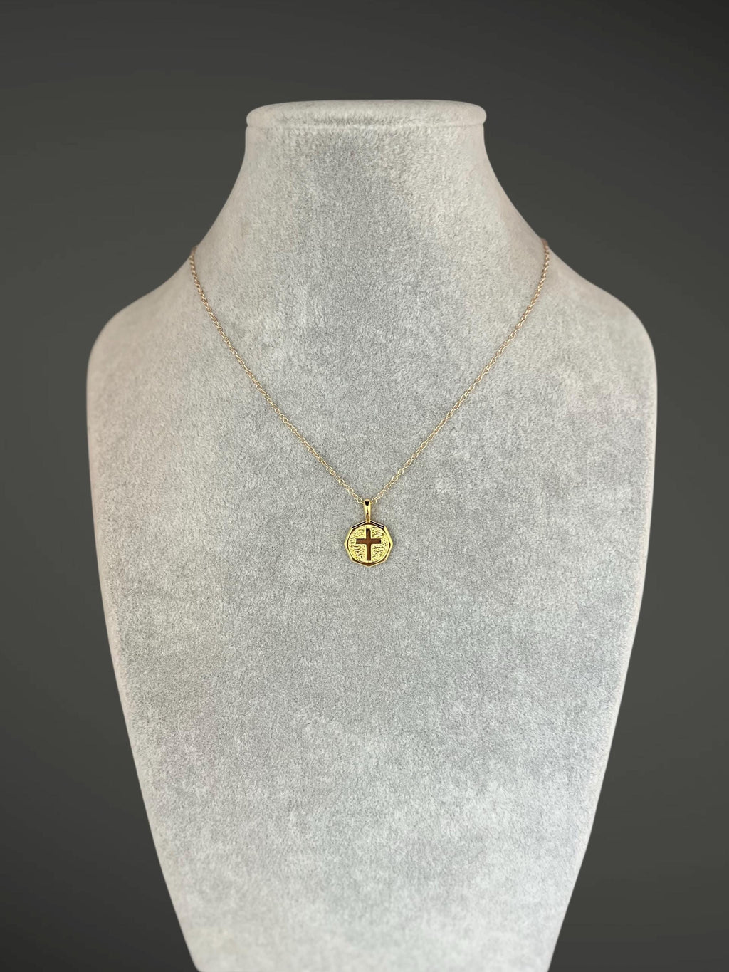 Gold Vermeil Cross Pendant Necklace on a Gold Filled Chain