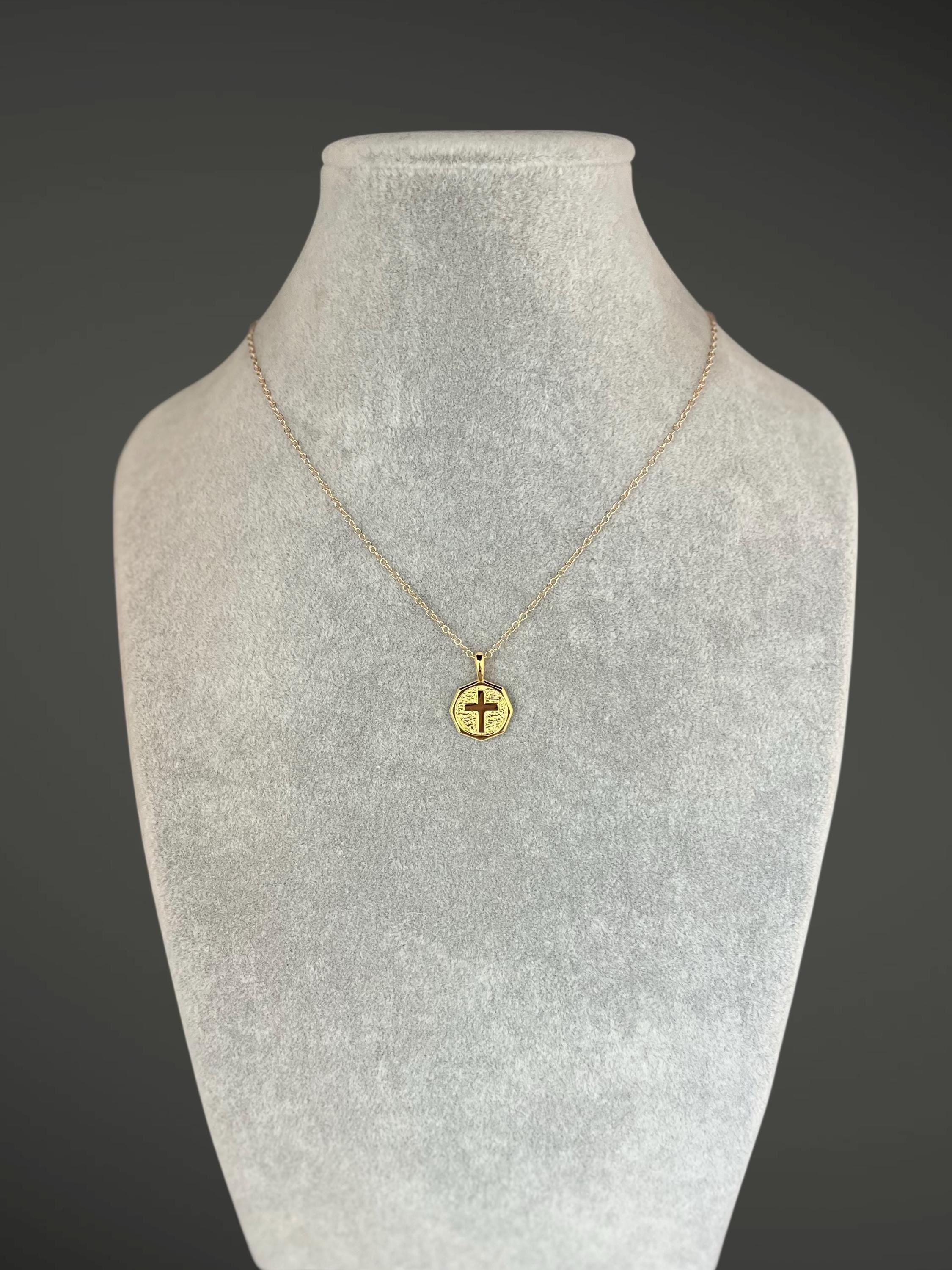 Gold Vermeil Cross Pendant Necklace on a Gold Filled Chain