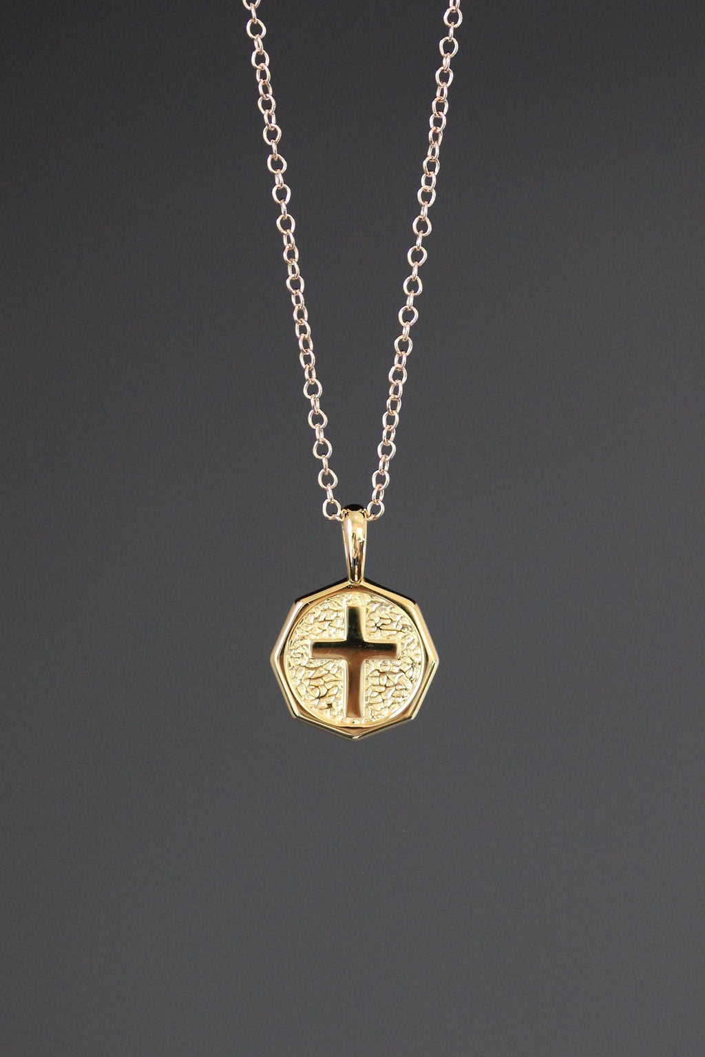 Gold Vermeil Cross Pendant Necklace on a Gold Filled Chain