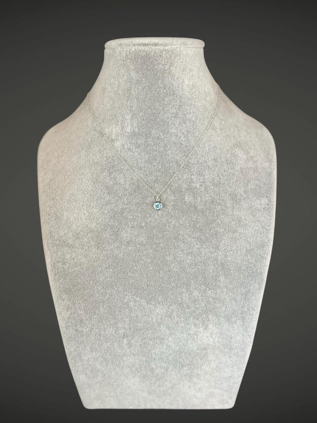 Blue Topaz Bezel Pendant Necklace in Sterling Silver