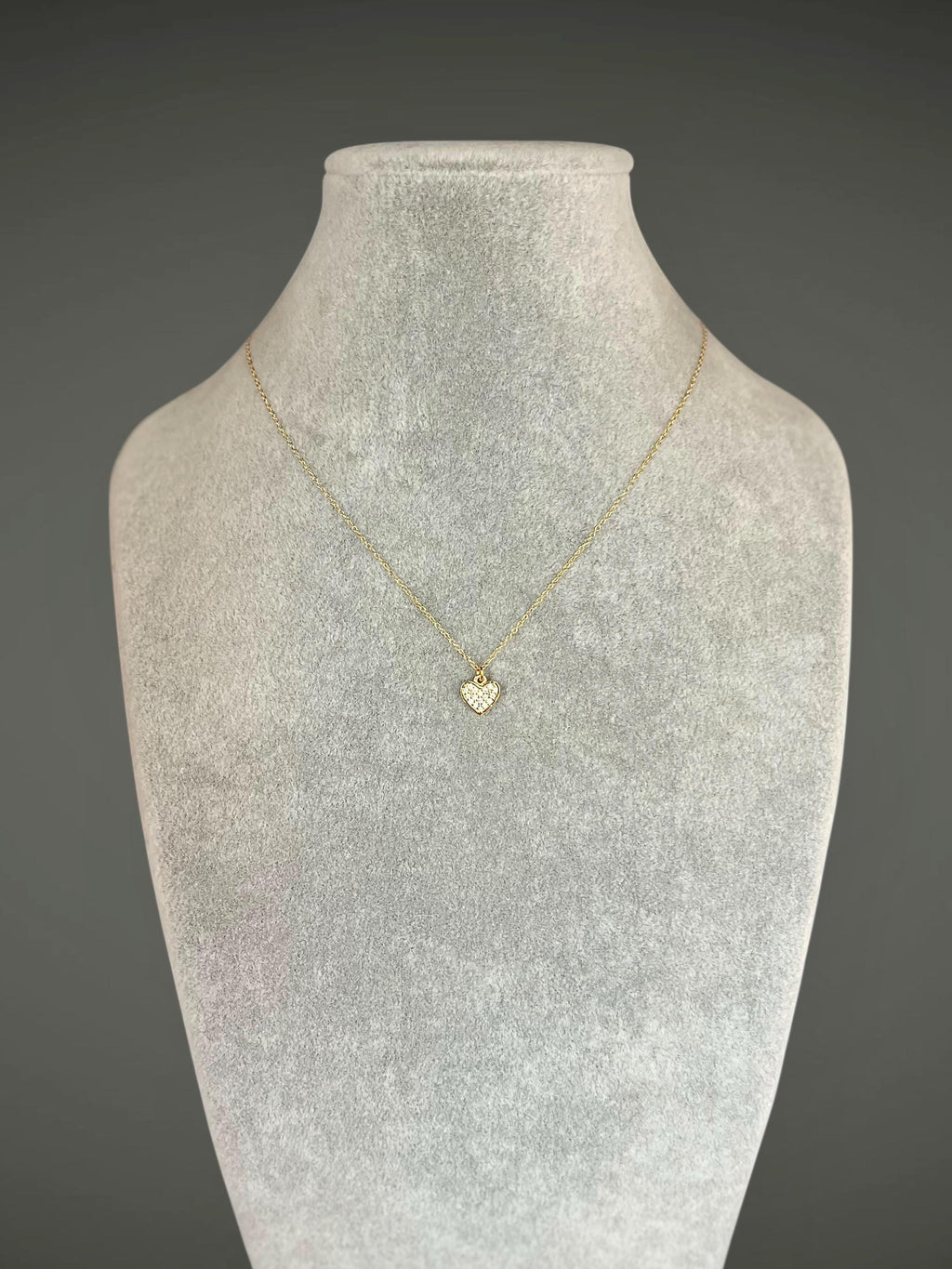 Gold Vermeil Cubic Zirconia Pave Heart Pendant Necklace