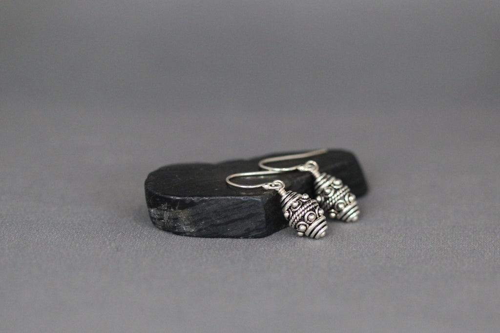 Bali Silver Earrings - Bali Bead Earrings