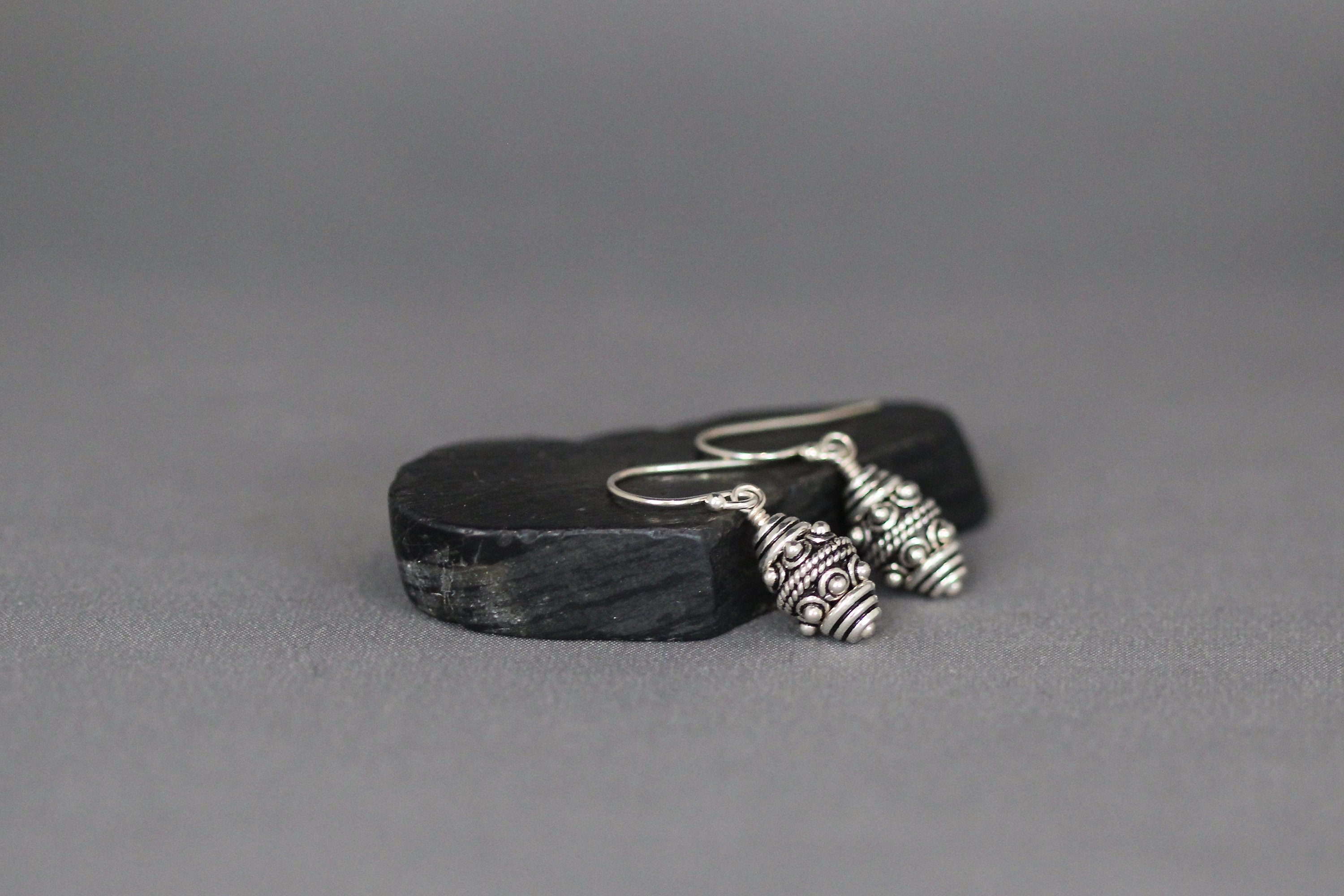 Bali Silver Earrings - Bali Bead Earrings