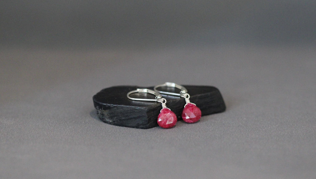 Red Ruby Teardrop Earrings