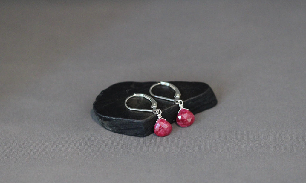 Red Ruby Teardrop Earrings