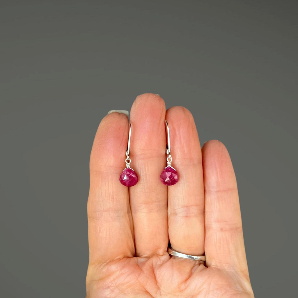 Red Ruby Teardrop Earrings