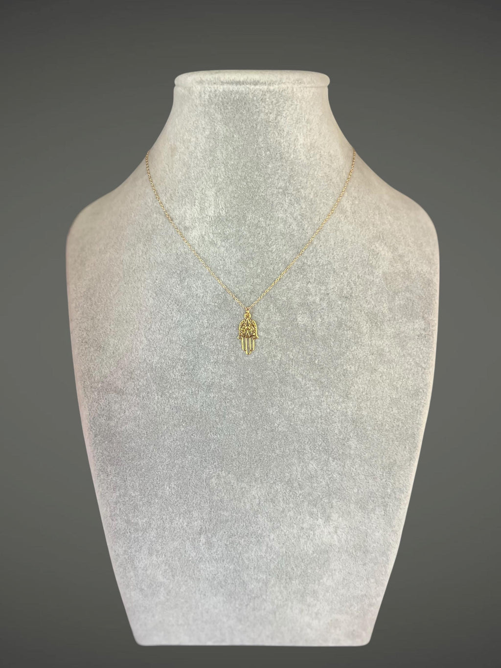Small Gold Vermeil Filigree Hamsa Hand Pendant Necklace