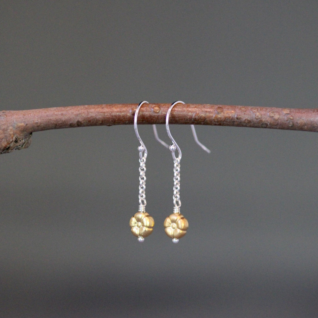 Wire Wrapped Gold Vermeil Flower Bead Necklace Set