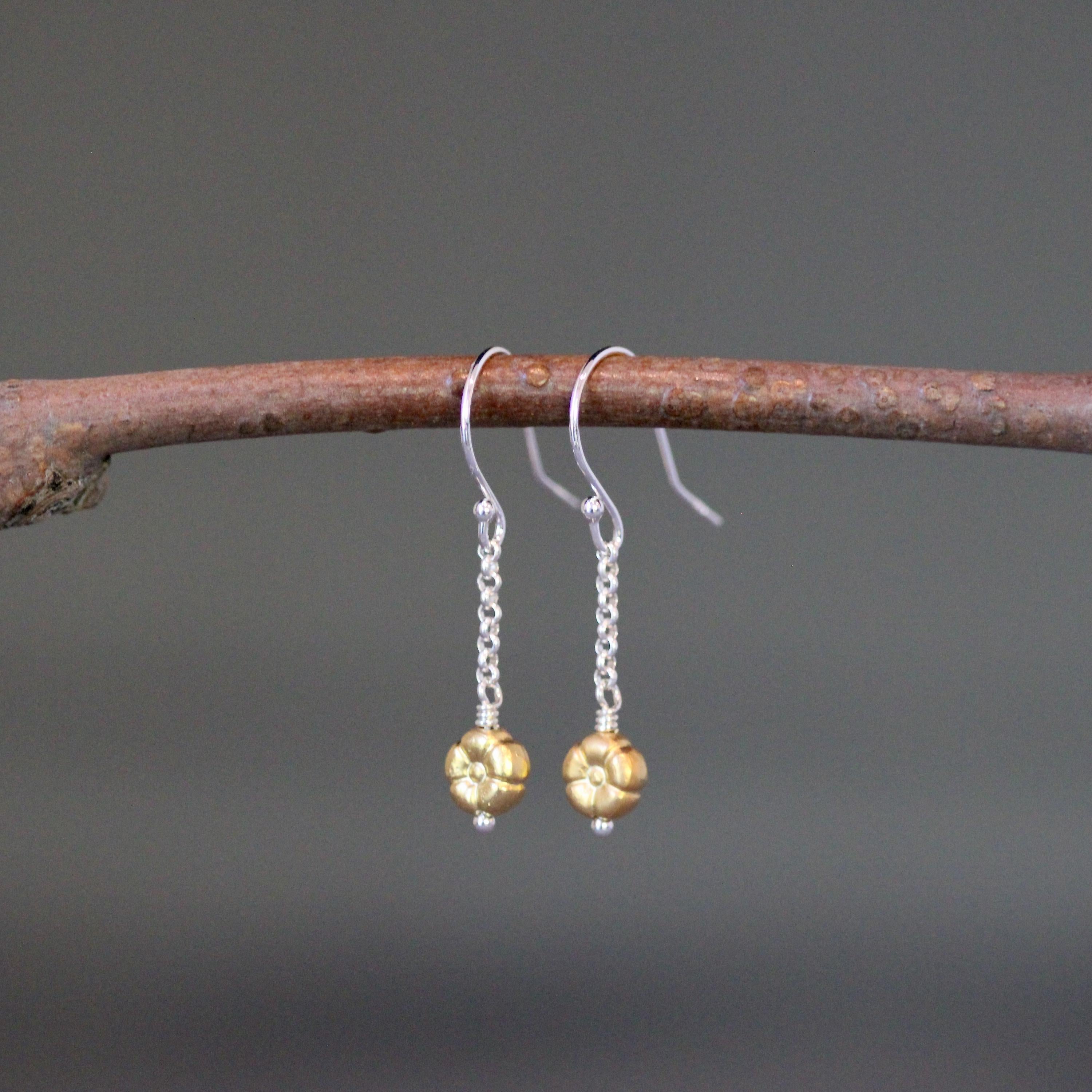 Wire Wrapped Gold Vermeil Flower Bead Necklace Set