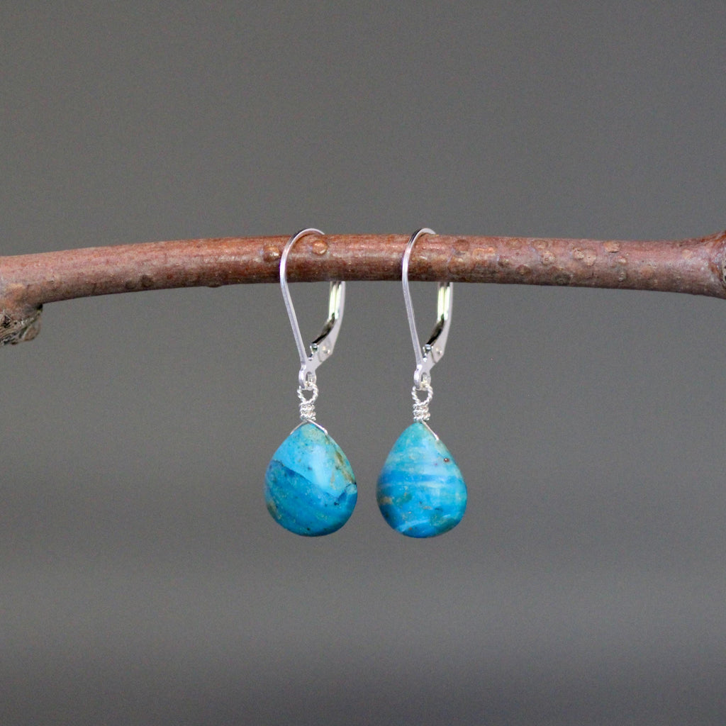 Opalina Teardrop Dangle Earrings on Sterling Silver Leverbacks