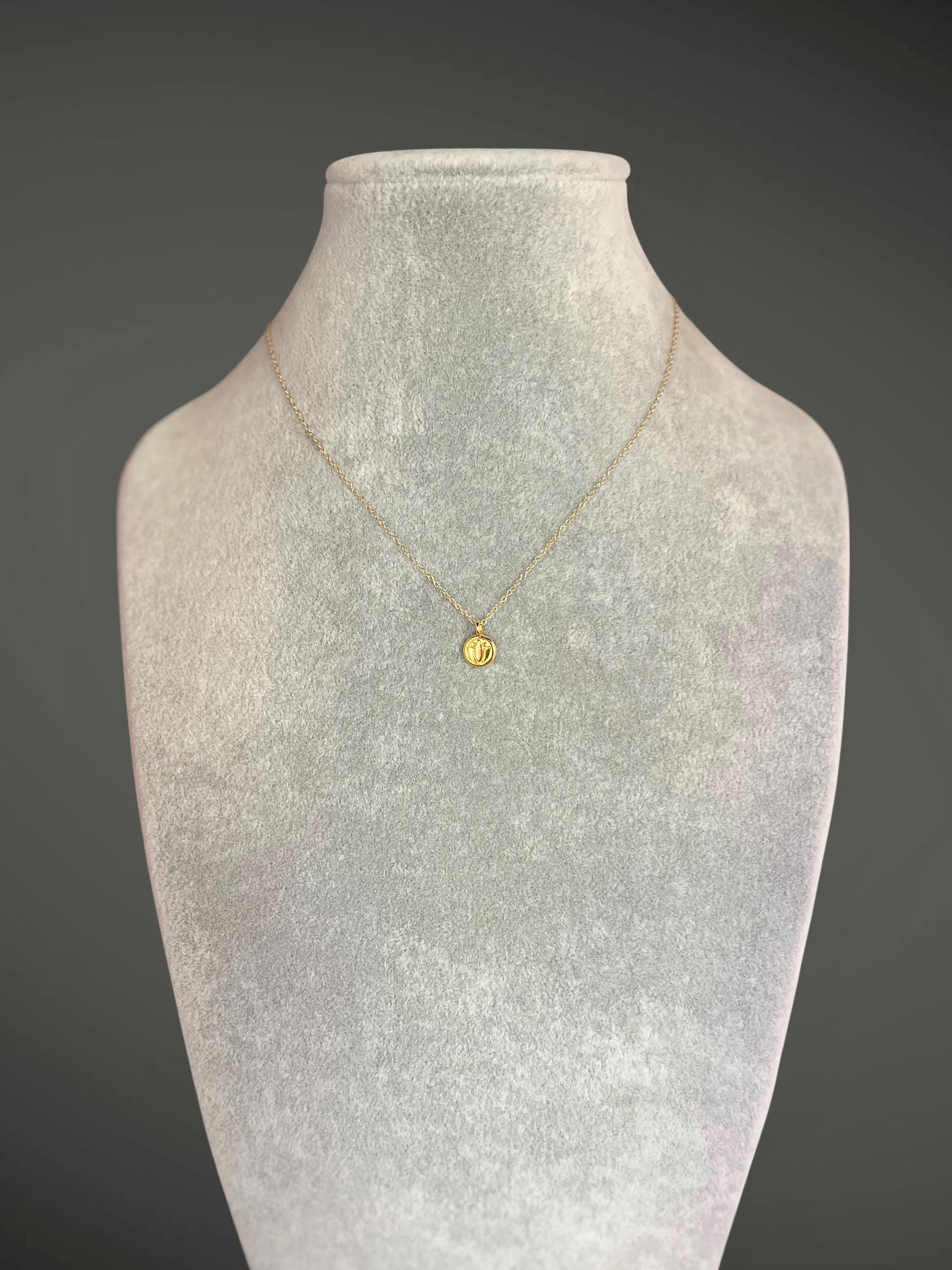 Gold Vermeil Lotus Flower Charm Necklace
