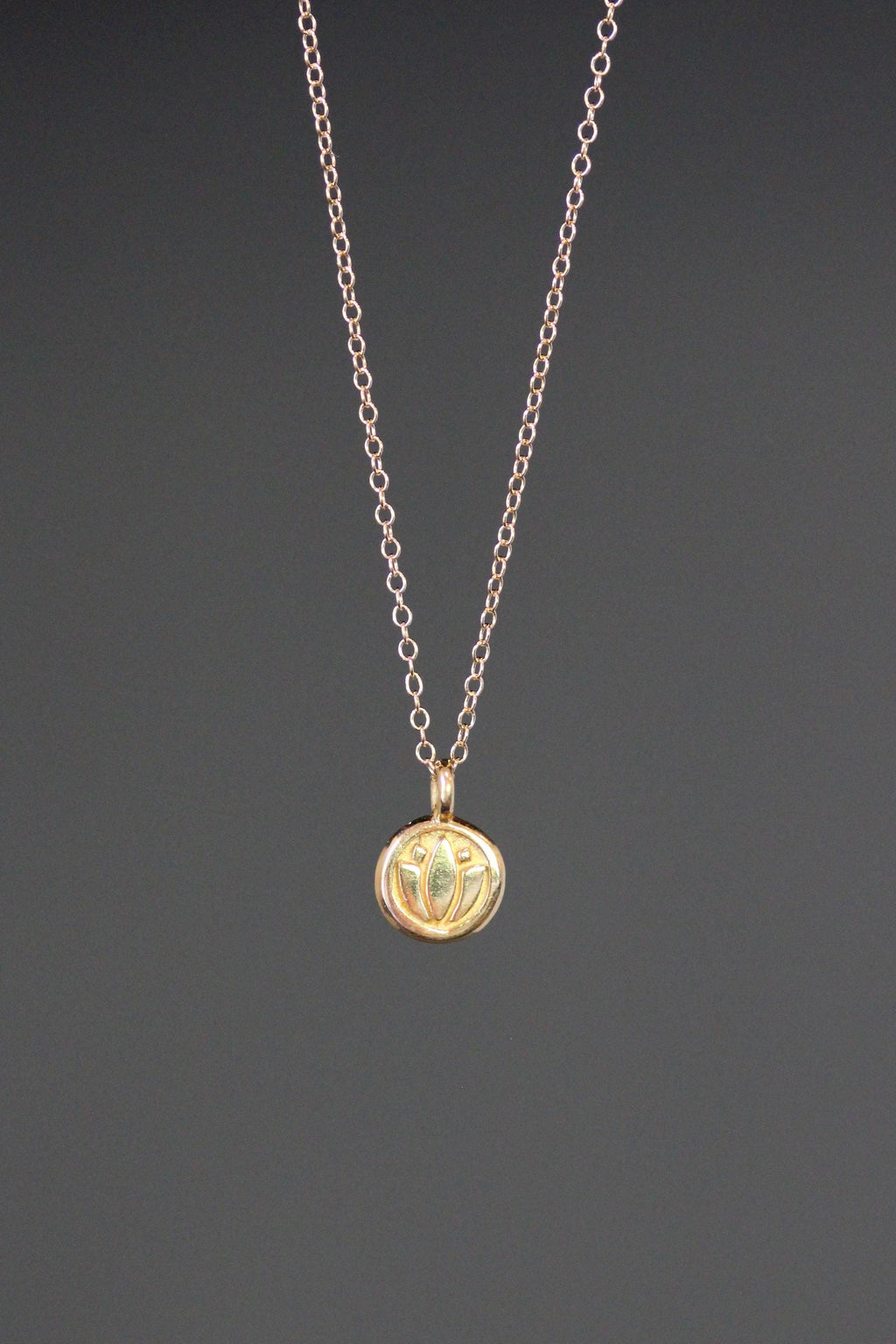 Gold Vermeil Lotus Flower Charm Necklace