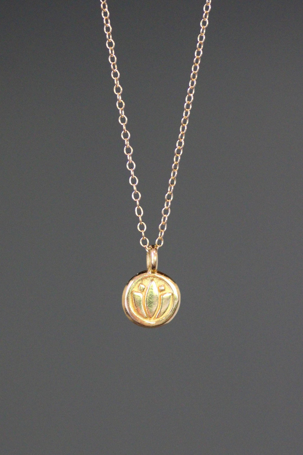 Gold Vermeil Lotus Flower Charm Necklace