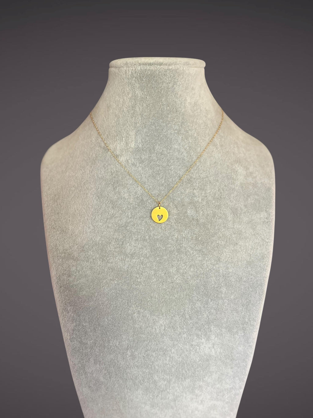 Cut-Out Heart Charm Necklace in Gold Vermeil on a Gold Filled Chain