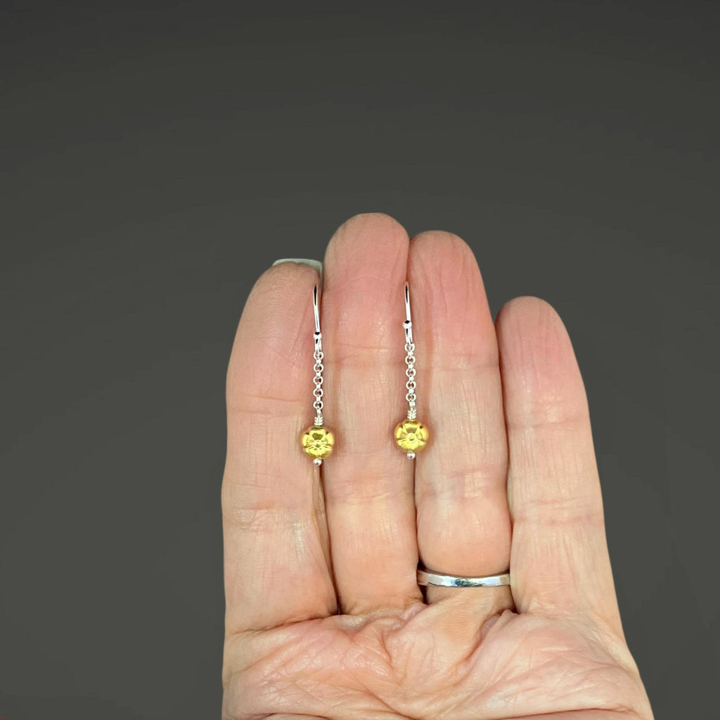 Wire Wrapped Gold Vermeil Flower Bead Necklace Set