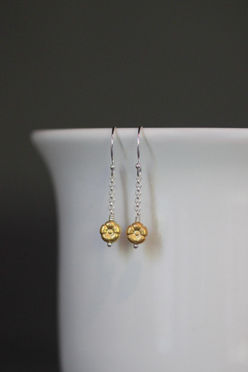 Wire Wrapped Gold Vermeil Flower Bead Necklace Set