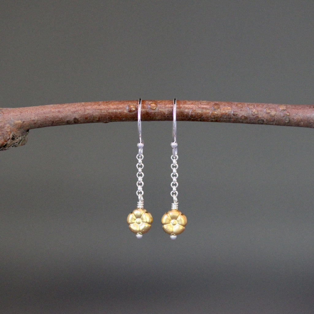Wire Wrapped Gold Vermeil Flower Bead Necklace Set