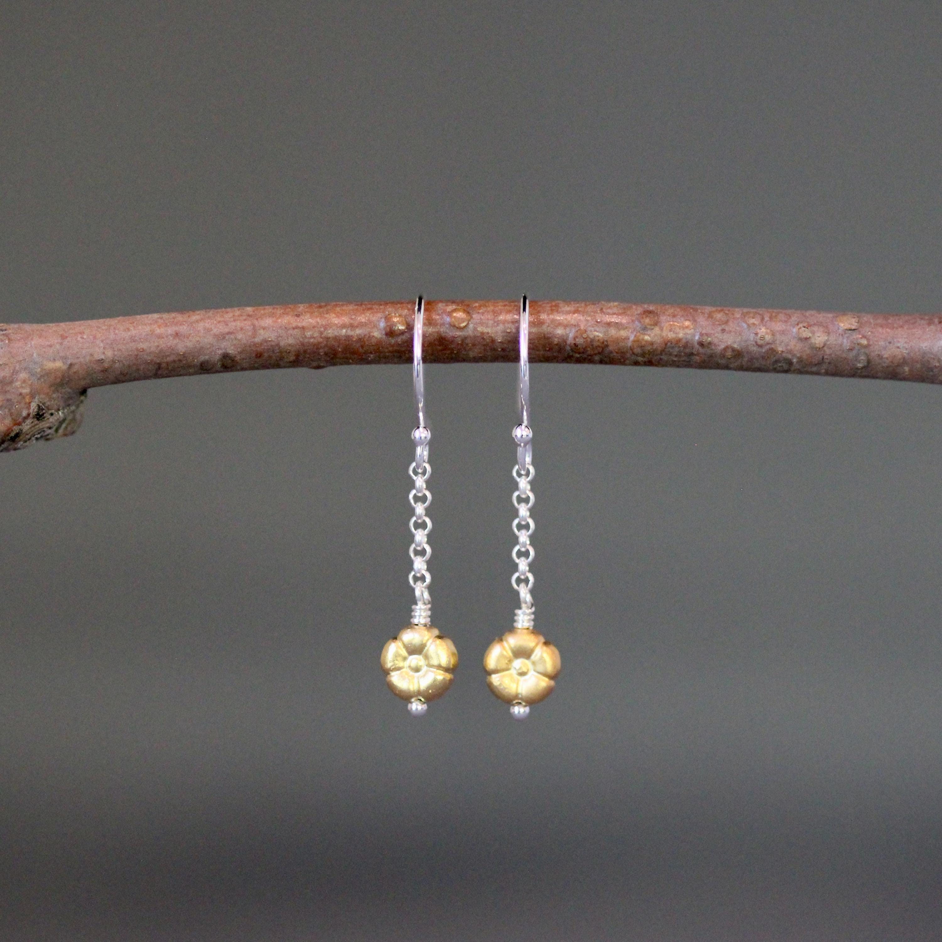 Wire Wrapped Gold Vermeil Flower Bead Necklace Set