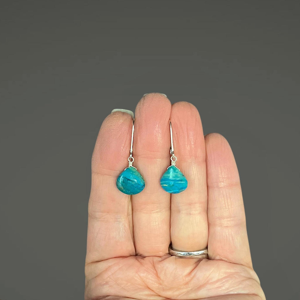 Opalina Teardrop Dangle Earrings on Sterling Silver Leverbacks