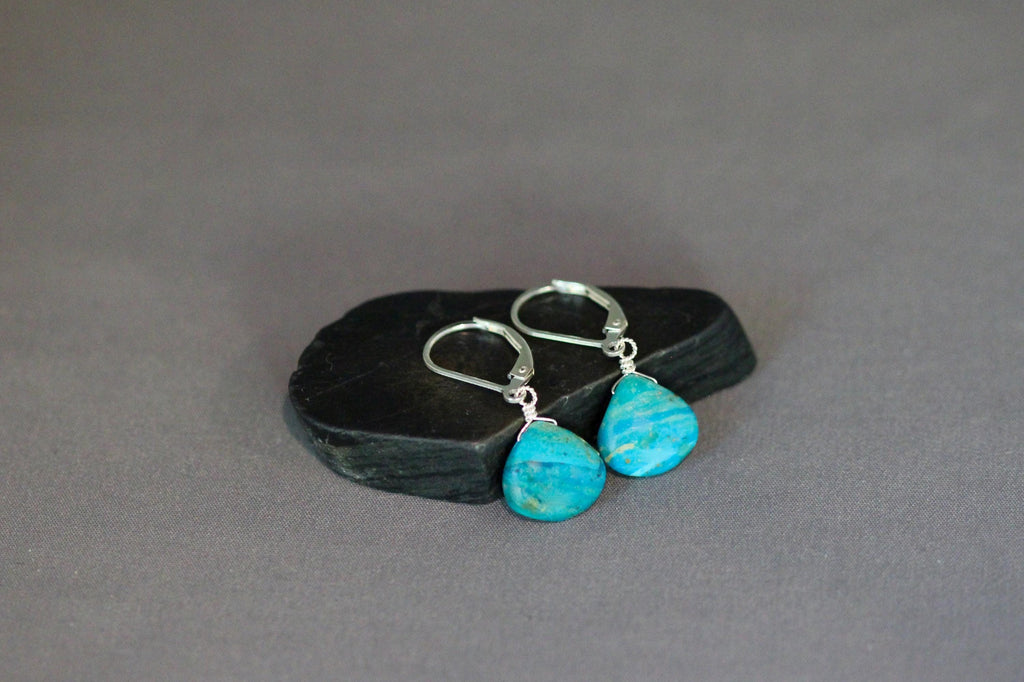 Opalina Teardrop Dangle Earrings on Sterling Silver Leverbacks