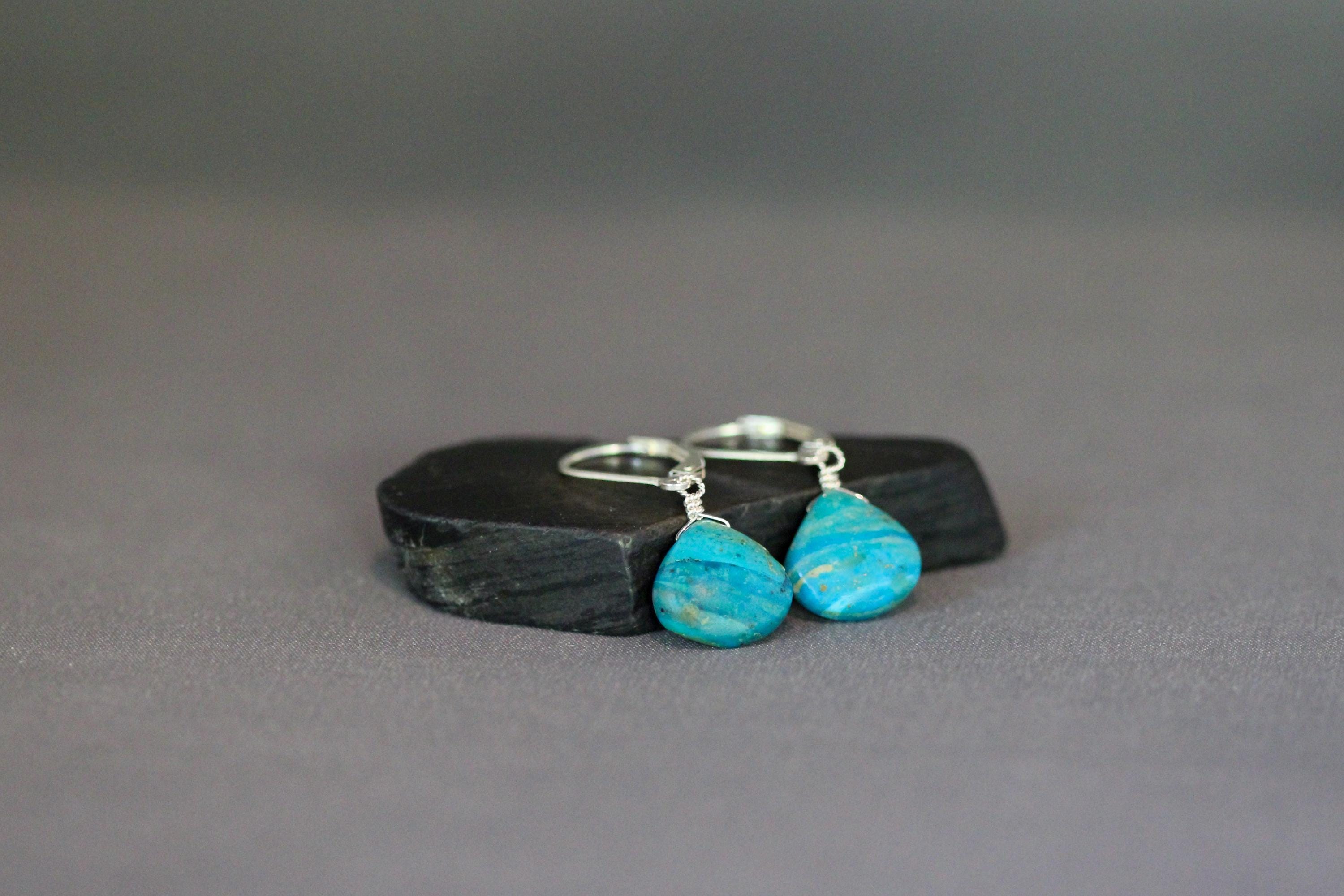 Opalina Teardrop Dangle Earrings on Sterling Silver Leverbacks