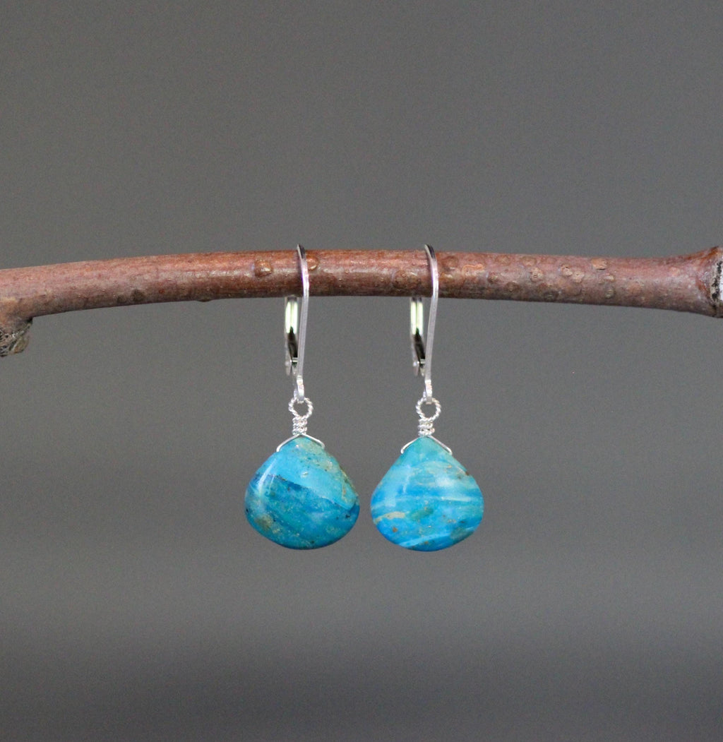 Opalina Teardrop Dangle Earrings on Sterling Silver Leverbacks
