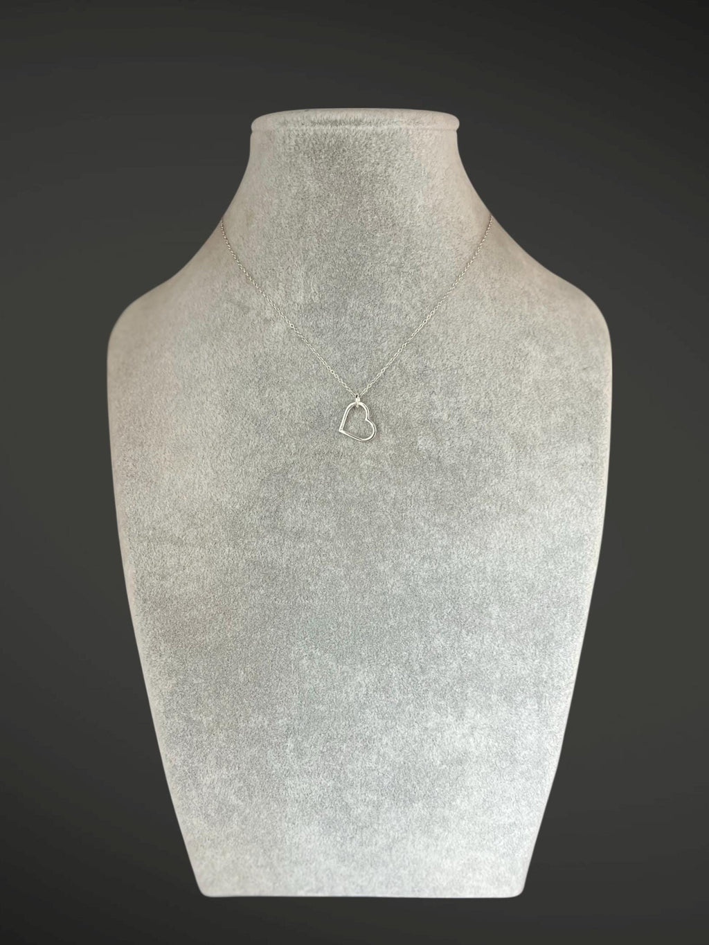 Floating Sterling Silver Heart Charm Pendant Necklace