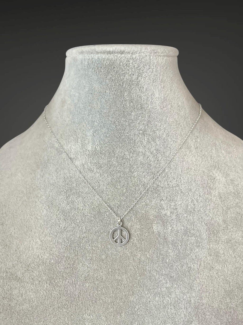 Sterling Silver Peace Sign Pendant Necklace