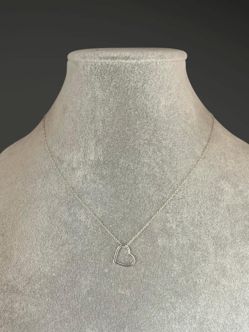 Sterling Silver Floating Heart Pendant Necklace