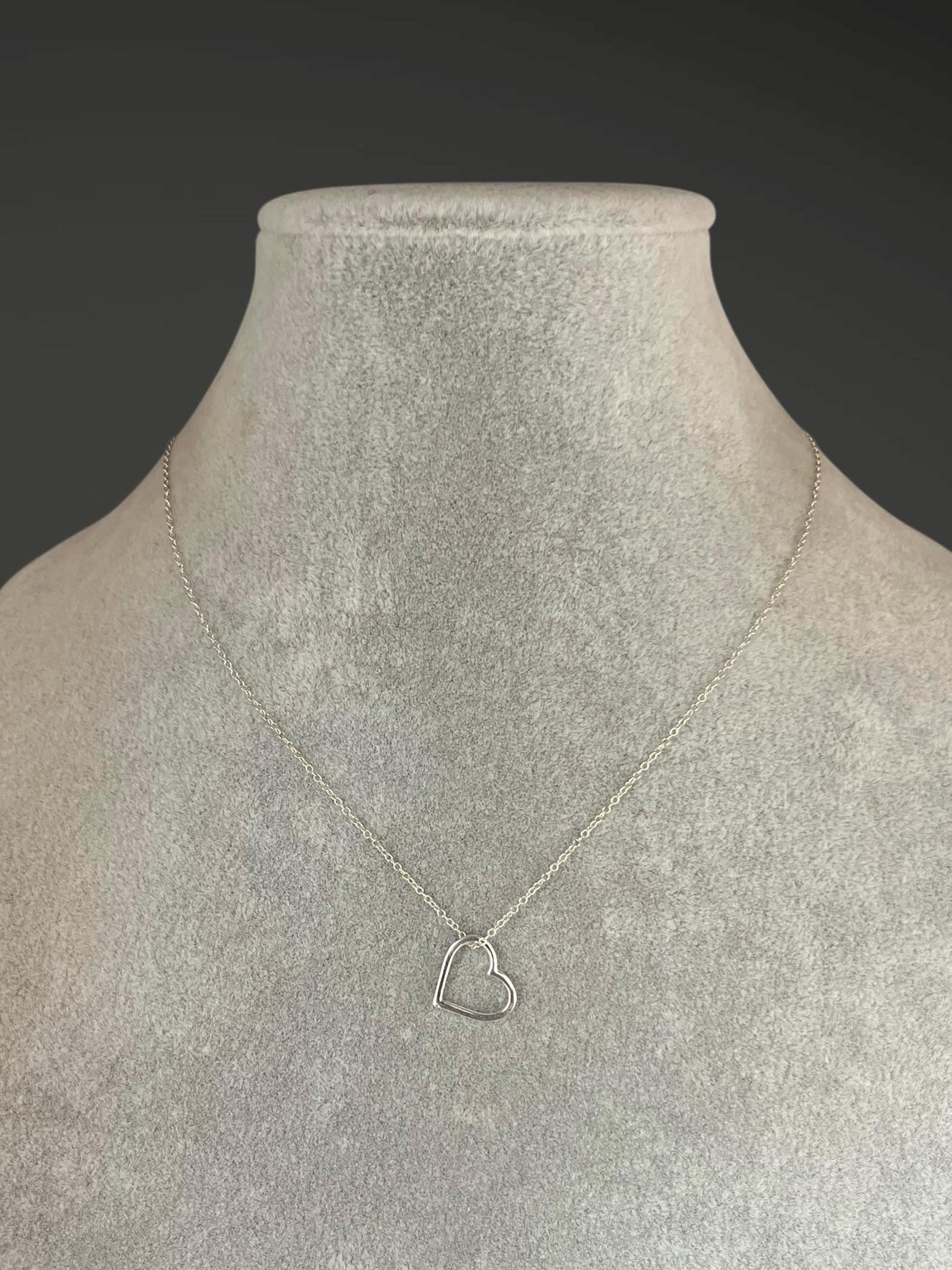 Sterling Silver Floating Heart Pendant Necklace