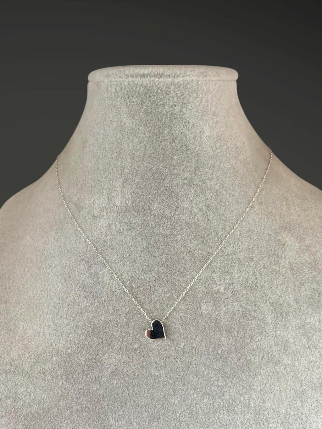 Solid Sterling Silver Heart Charm Pendant Necklace