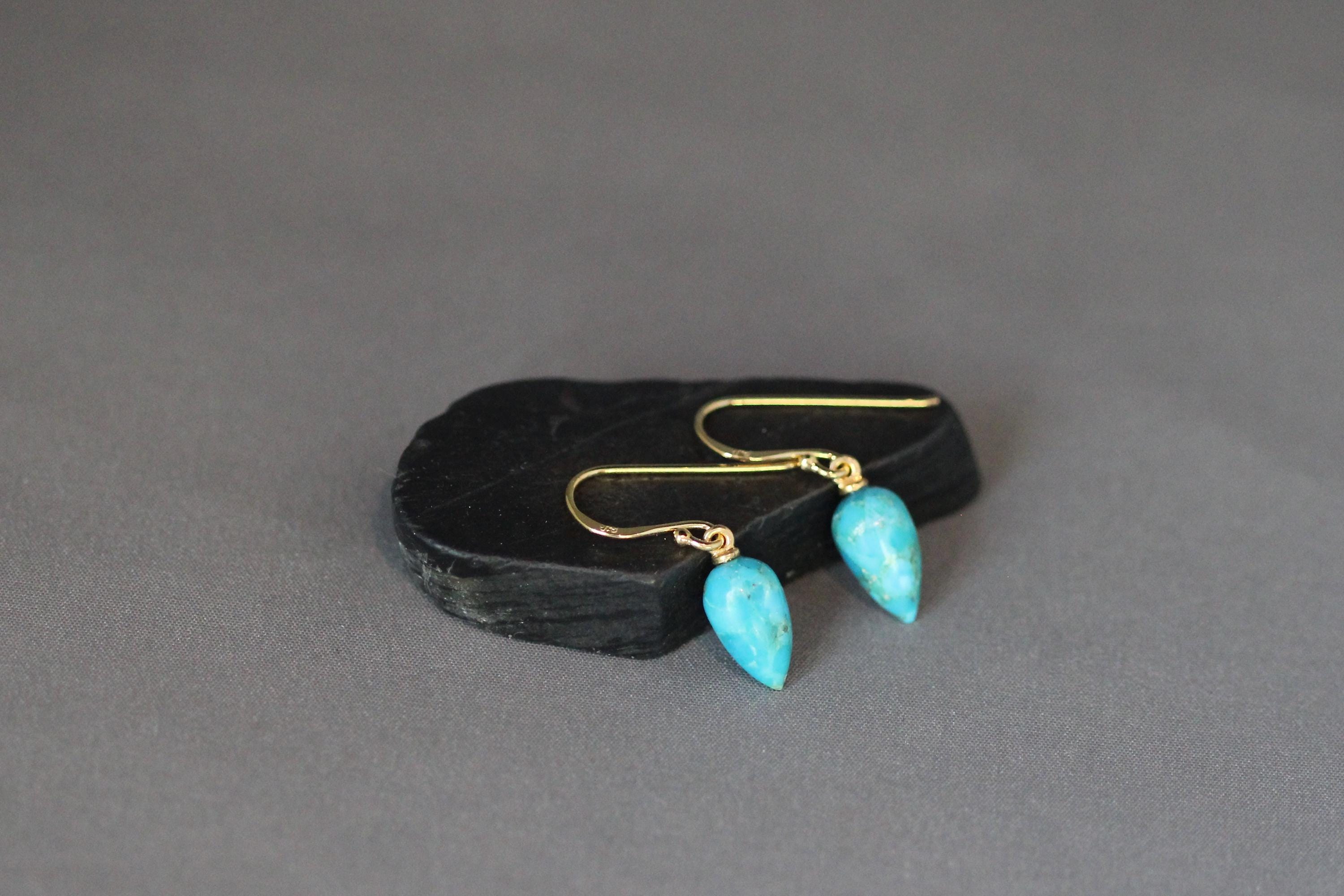 Blue Copper Arizona Turquoise Earrings