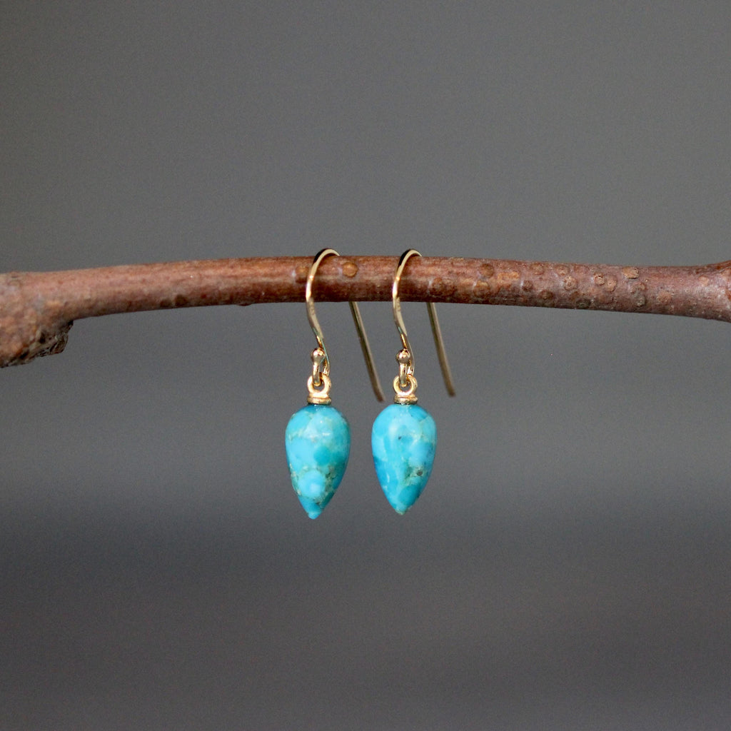 Blue Copper Arizona Turquoise Earrings