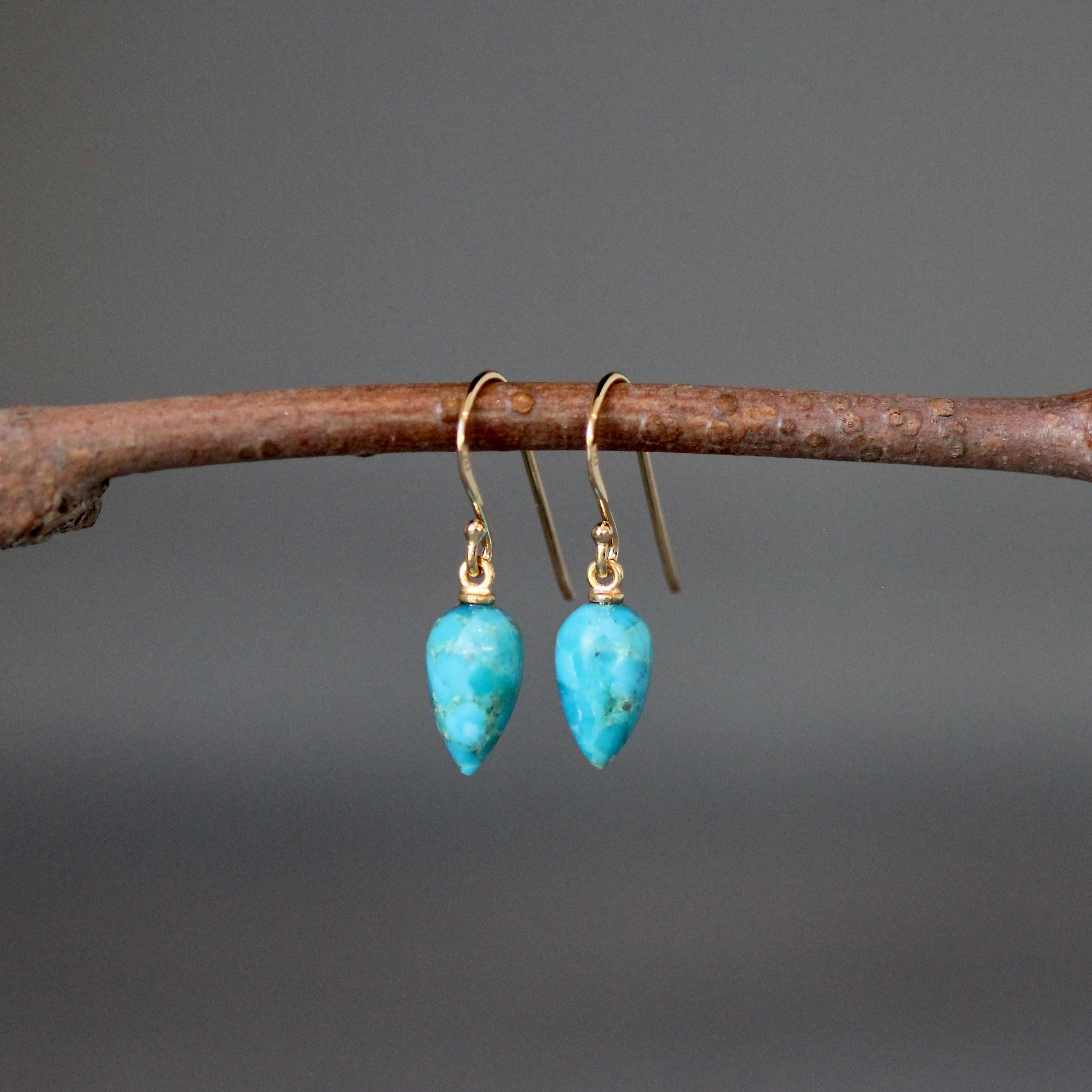 Blue Copper Arizona Turquoise Earrings