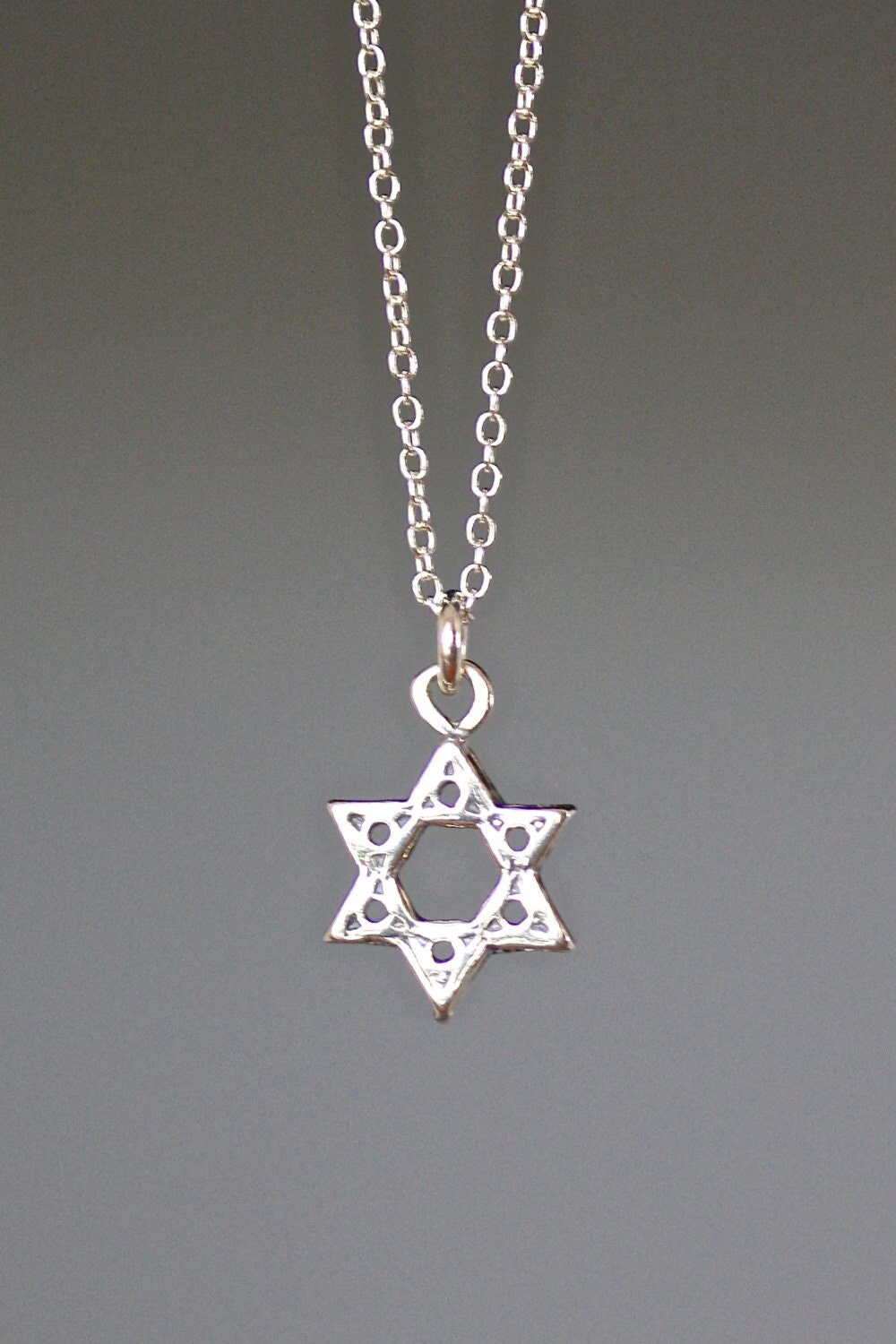 Bali Sterling Silver Star of David Pendant Necklace