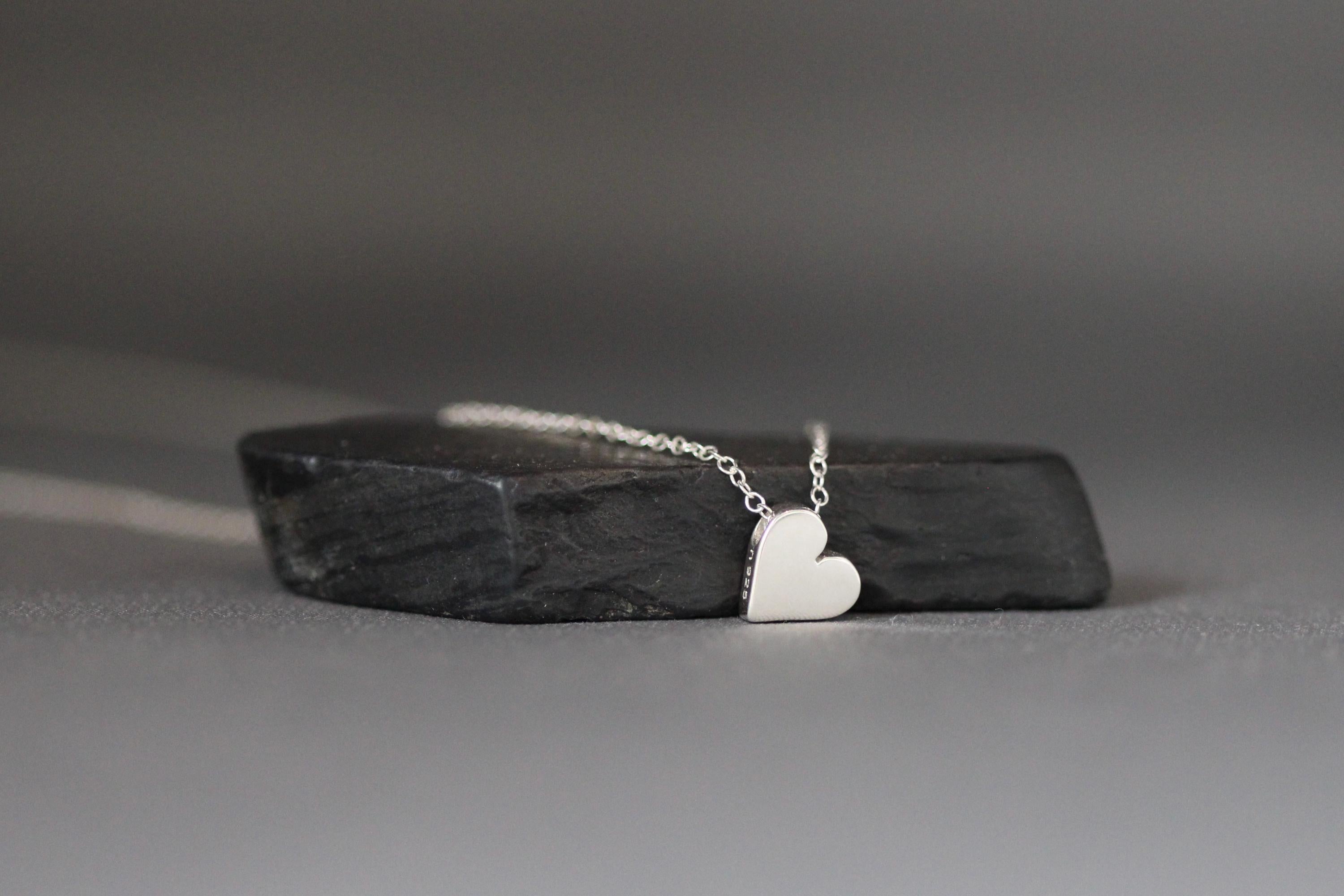 Sterling Silver Heart Charm Necklace