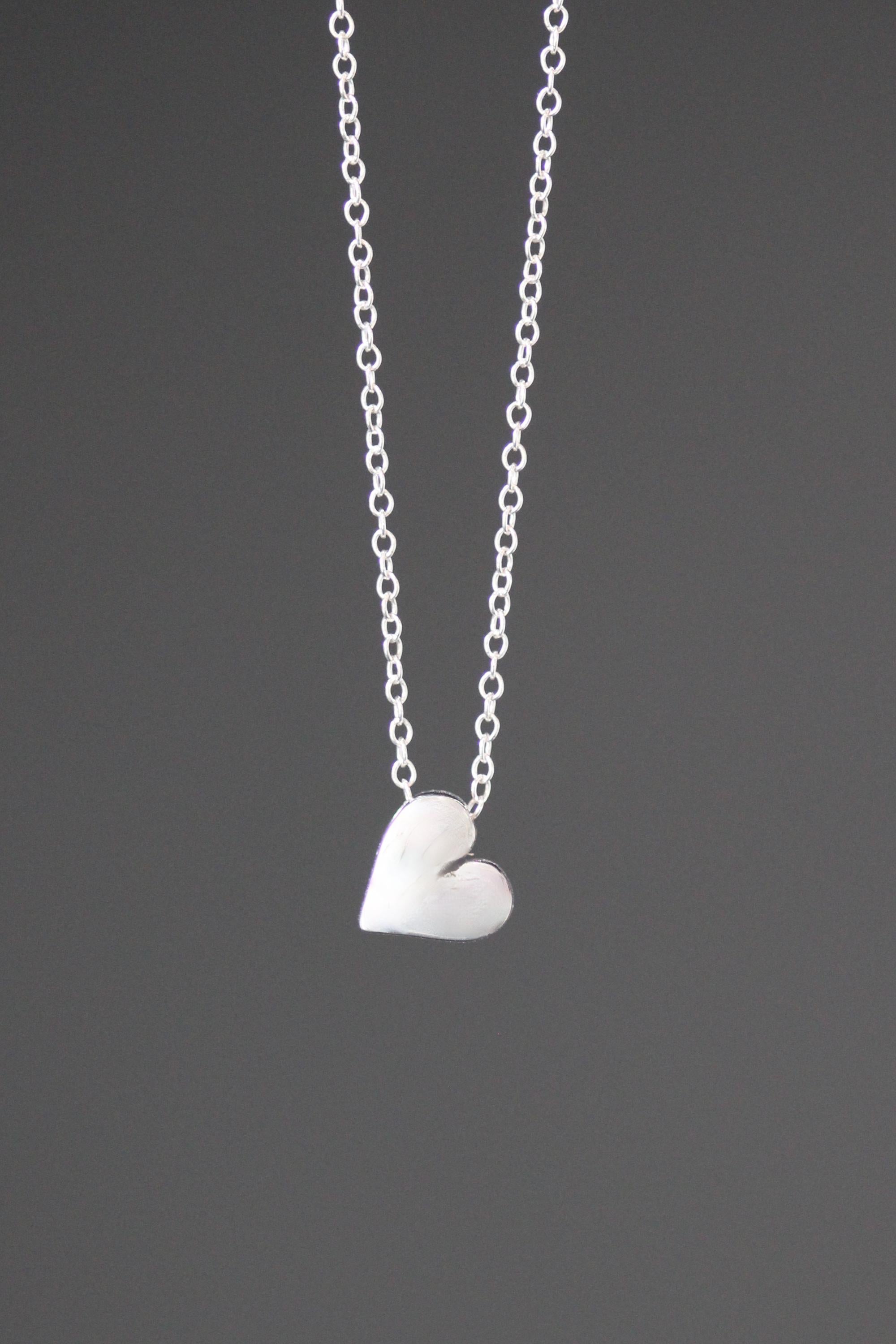 Sterling Silver Heart Charm Necklace